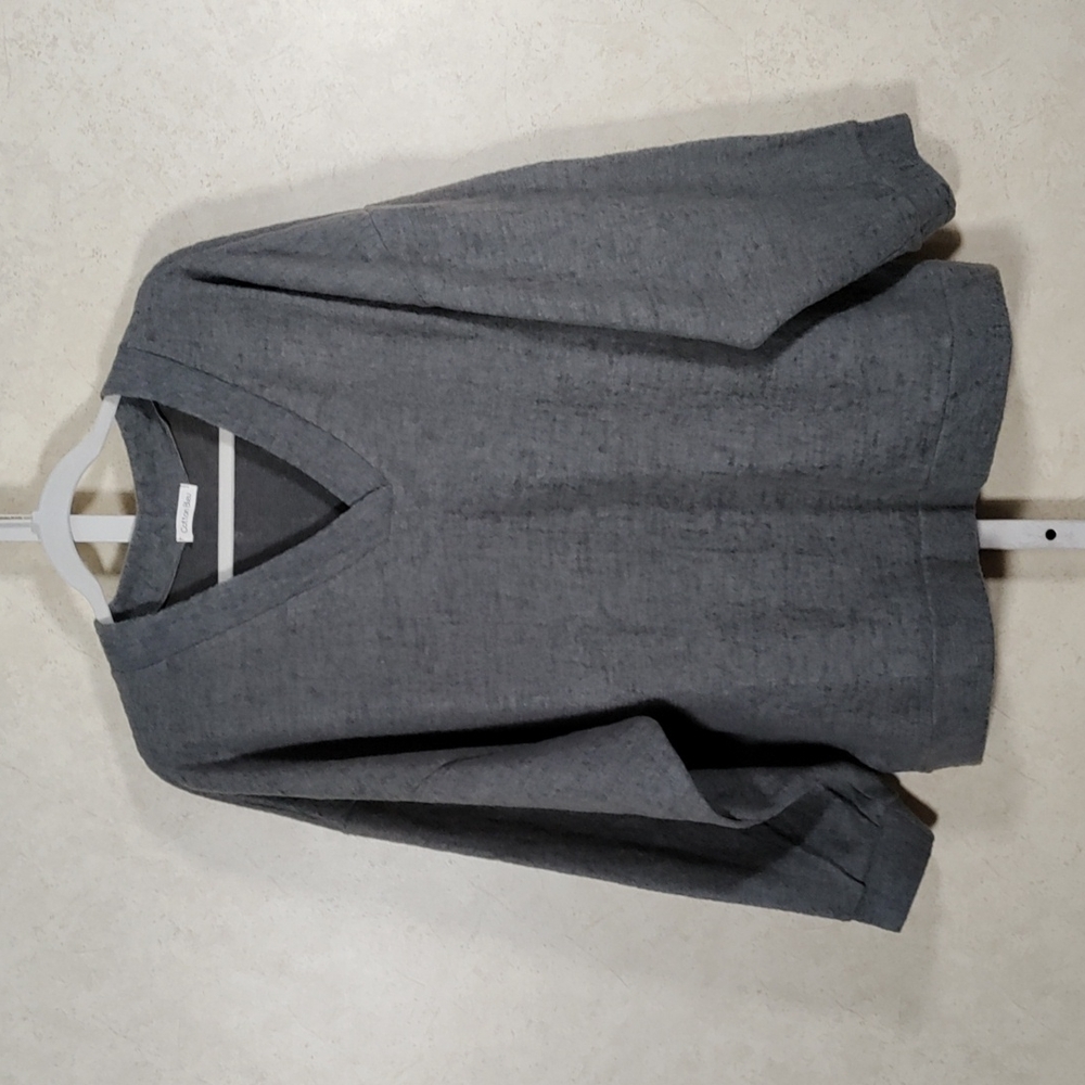 4171 Cotton Bleu gray oversized brushed fleece sweater L